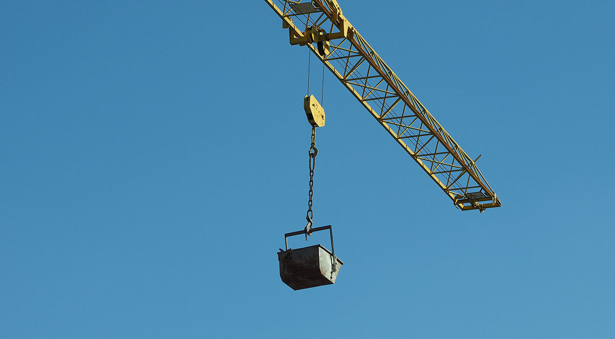 bucket attached crane lifting hook